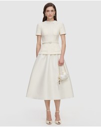 Self Portrait - Boucle Taffeta Midi Dress