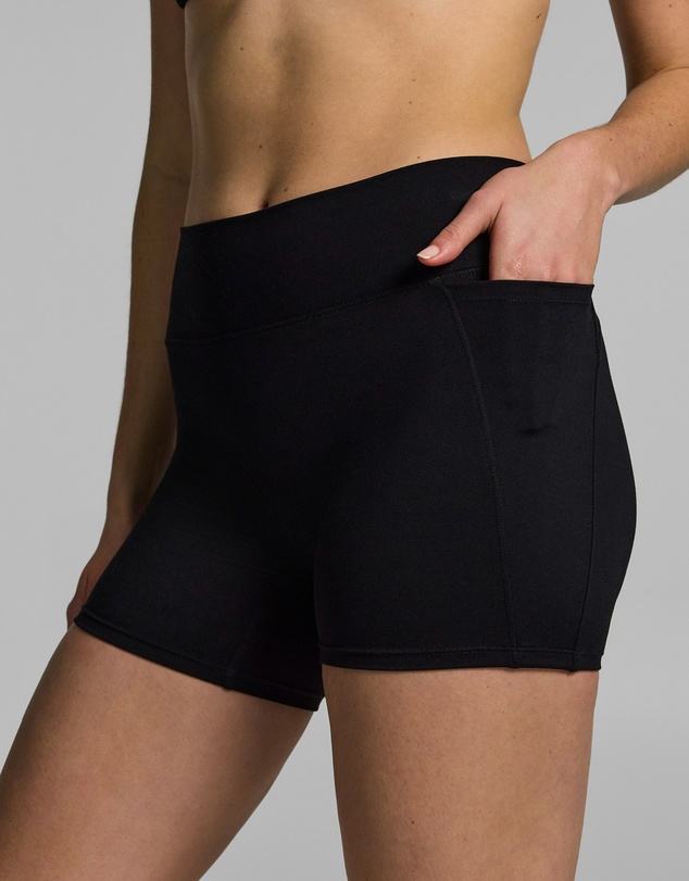 Rockwear - No Front Seam Pocket Mid Thigh Bike Shorts
