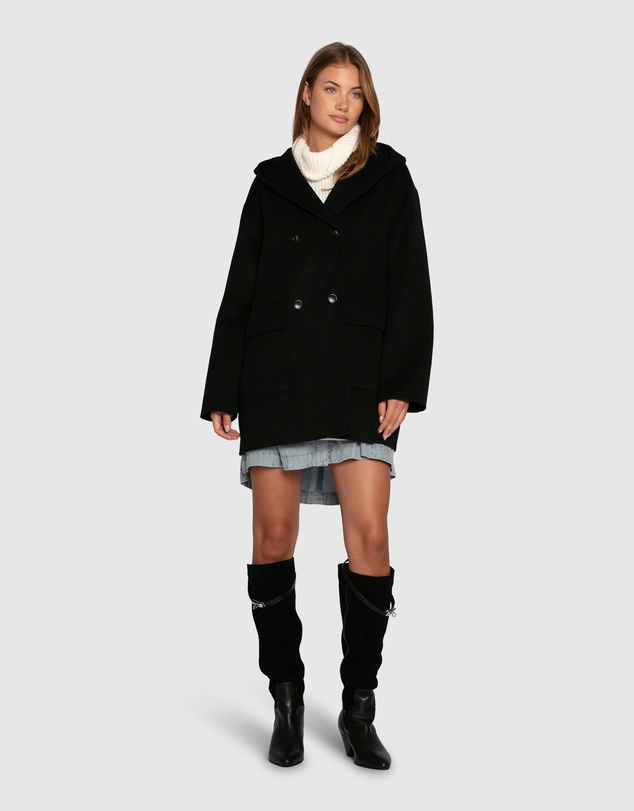 Belle & Bloom - Coastal Edit Hooded Wool Blend Coat