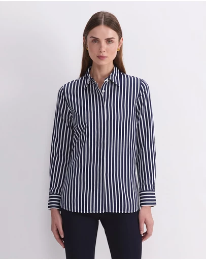 Sportscraft - Hannah Stripe Cotton Silk Shirt