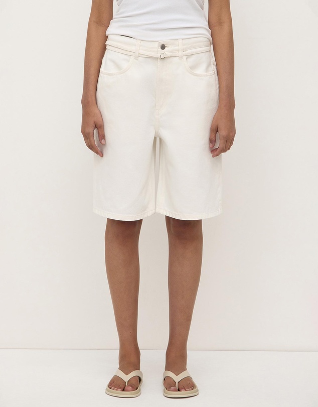 Assembly Label - Loose Fit Long Denim Shorts