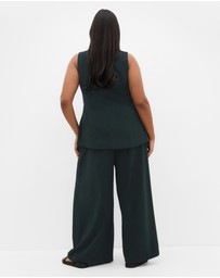 City Chic - Plus size Abbie Vest - deep emerald