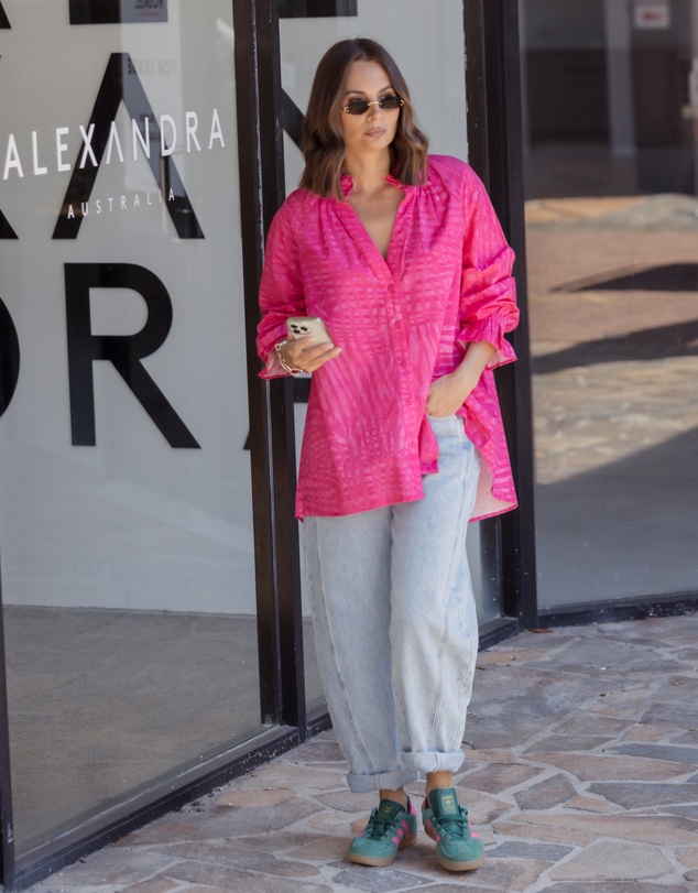 ALEXANDRA - Meeka Blouse Hot Pink Brush Stoke