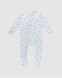 Kynd Baby - Day Or Night Onesie in Blue Haze Cars