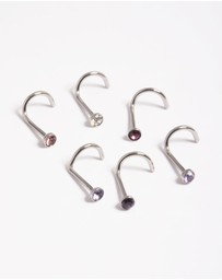 Lovisa - Surgical Steel Basic 6-Pack Nose Studs