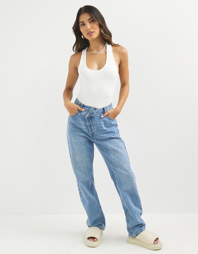Dazie - Figure Flow Open Back Tank Bodysuit