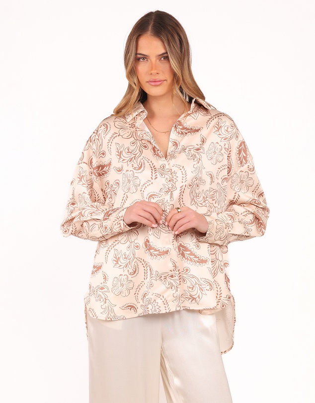 Petal & Pup - Rosalie Shirt - Brown Paisley