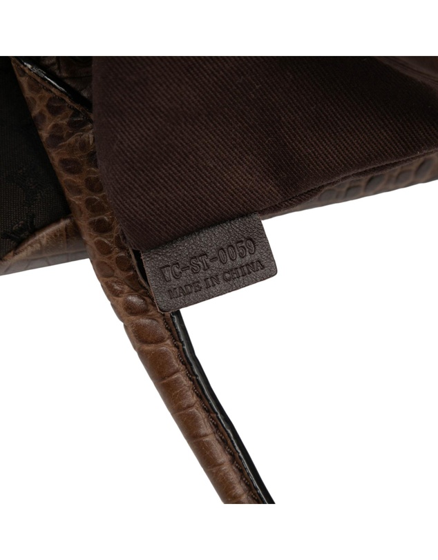 Pre-Loved by Azura Reborn - Pre-Loved Embossed Leather Trimmed Macadam Canvas Vertical Tote