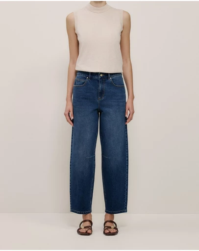 Trenery - Tapered Leg Jean in Mid Blue