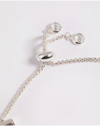 Lovisa - Cubic Zirconia Triple Row Cup Chain Toggle Tennis Bracelet
