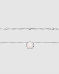 Elli Jewelry - Necklace Choker Layer Opal Ball Chain in 925 Sterling Silver