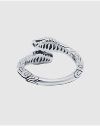 Nialaya Jewellery - Men's Stainless Steel Vintage Snake Ring