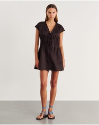 Jag - Delphine Pintuck Linen Mini Dress