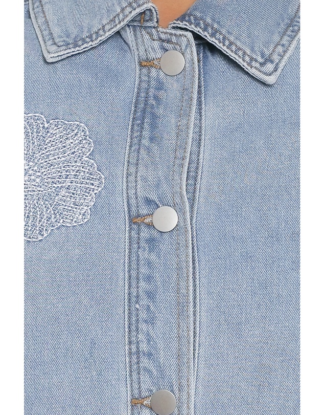 Petal & Pup - Mora Embroidered Denim Shacket - Light Wash