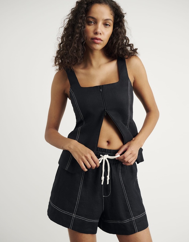Jag - Sabine Linen Square Neck Bodice