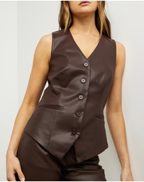 Minima Esenciales - Nyxon Leather Look Waistcoat