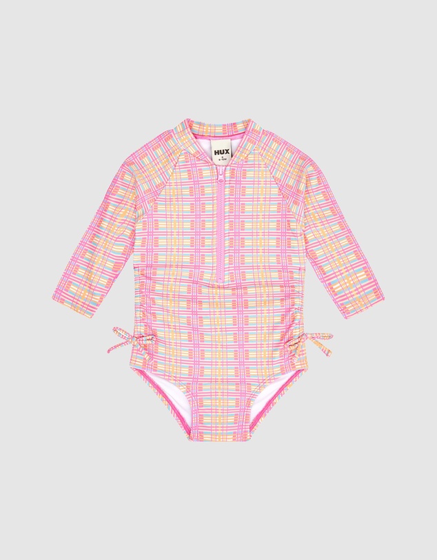 Huxbaby - Beach Club Check Shirred Swimsuit - ICONIC EXCLUSIVE - Babies-Kids