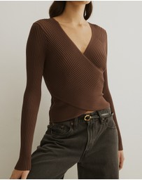 Atmos&Here - Jesse Cross Over Knit Top