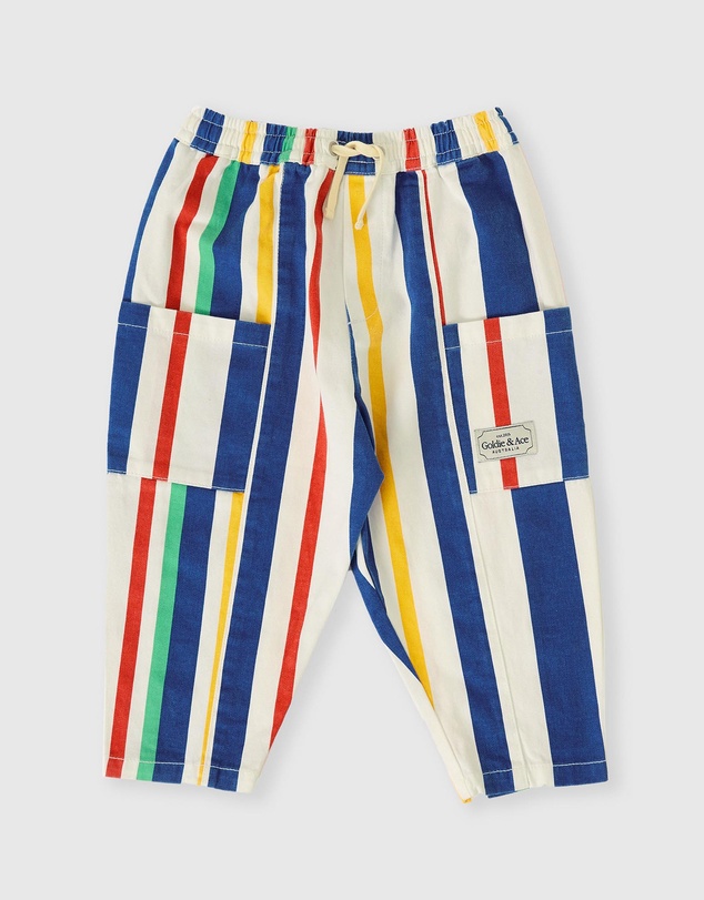 Goldie + Ace - 90s Bold Stripe Kit Denim Pocket Pants - Babies-Kids