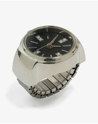 Lovisa - Silver Black Statement Watch Ring