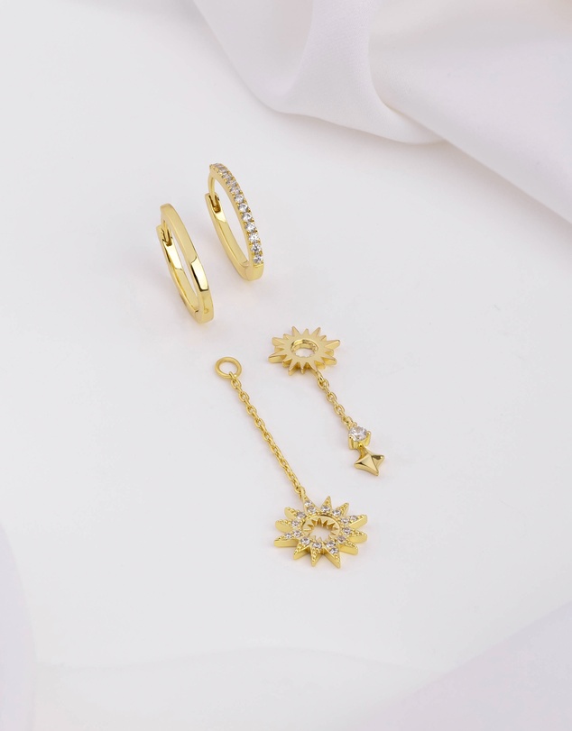 Wanderlust + Co - Sunlit Drop Gold Earrings