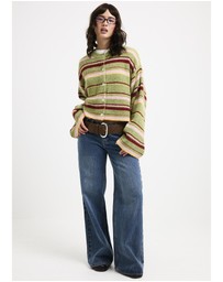 Subtitled - Regina Eyelash Knit Oversized Stripe Cardigan