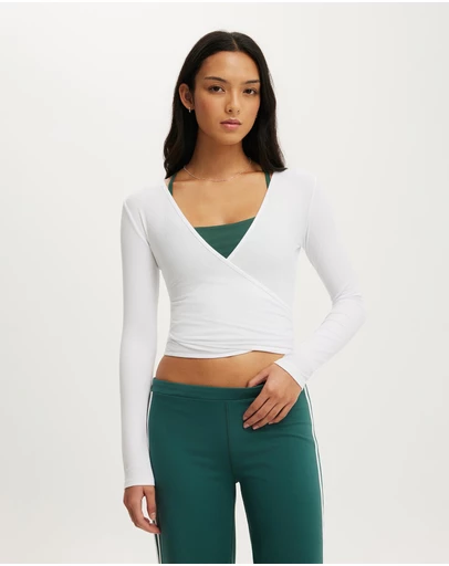 Cotton On Body Active - Active Rib Cross Front Long Sleeve