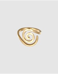 Elli Jewelry - Ring Spiral Organic Modern in 925 Sterling Silver Gold Plated