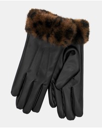 Morgan & Taylor - Gia Faux Leather Gloves in Black