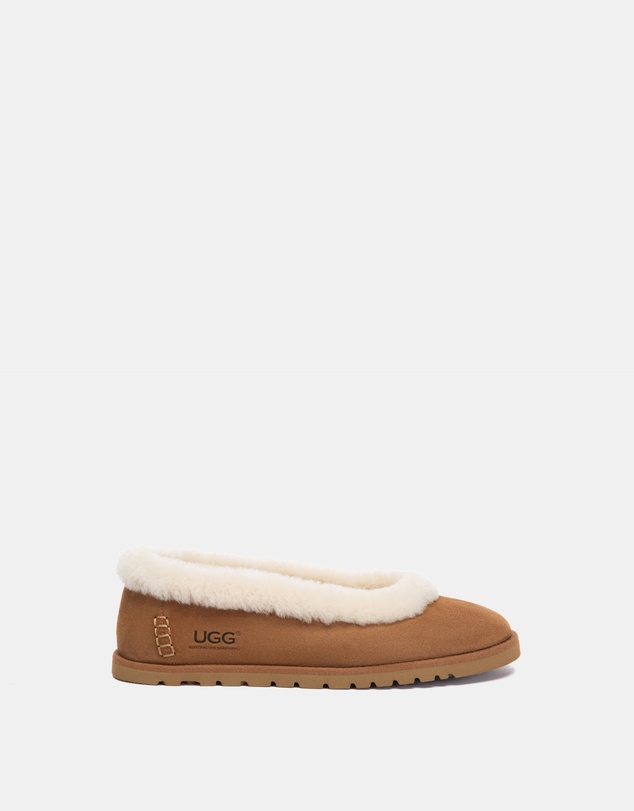 EVERAU - Australian Shepherd Ugg Milea Cow Suede Upper Loafer Oxfords Flats