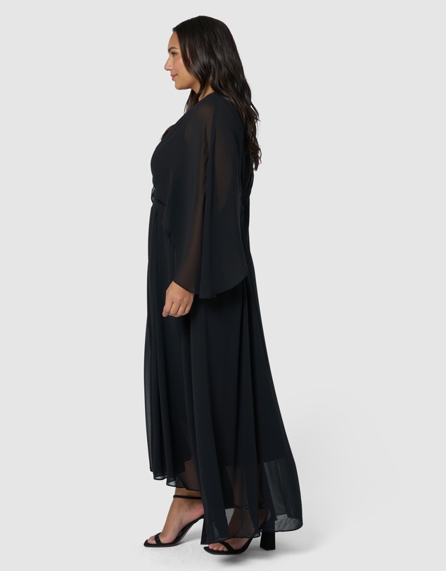 Pink Dusk by Curve Project - Electric Chemistry Cape Maxi Dress