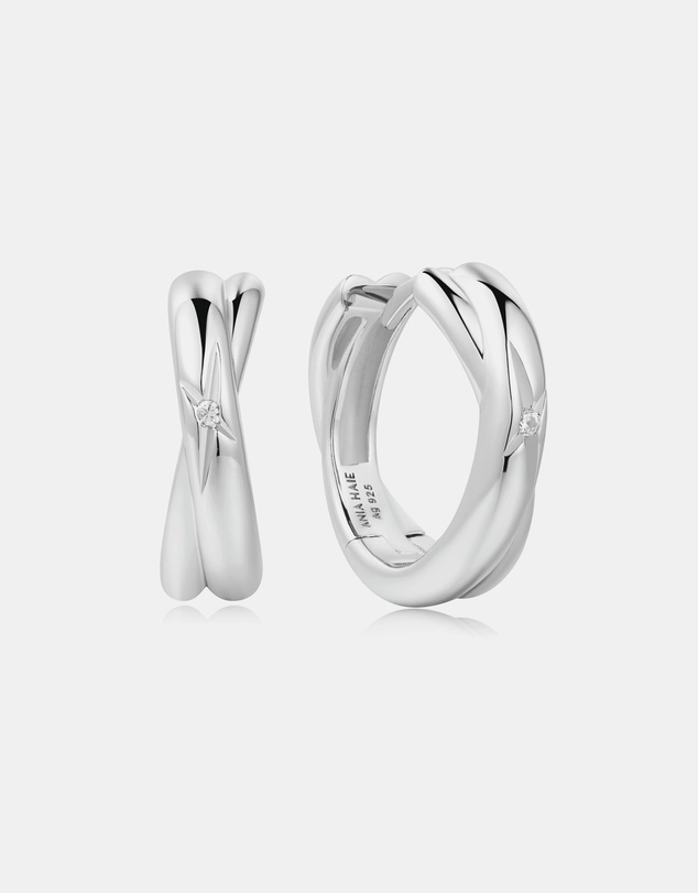 Ania Haie - Ania Haie Silver Cross Duo Huggies
