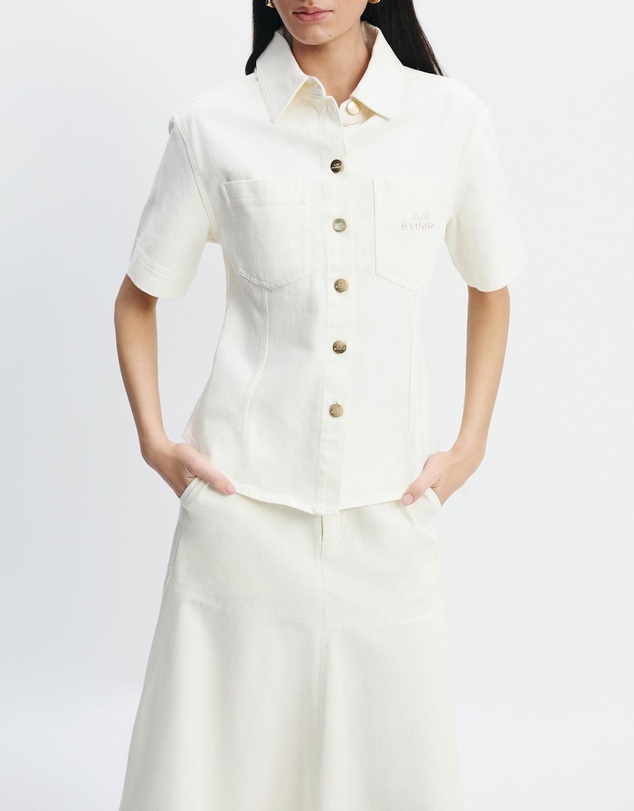 Aje Studio - Elsie Denim Belted Shirt