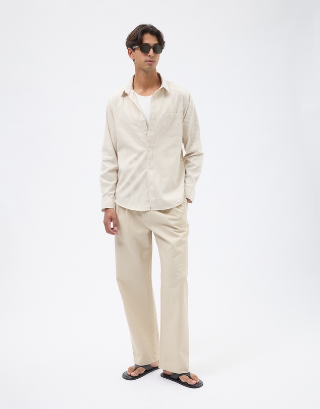 AERE - Cotton Blend Stripe Oxford Shirt