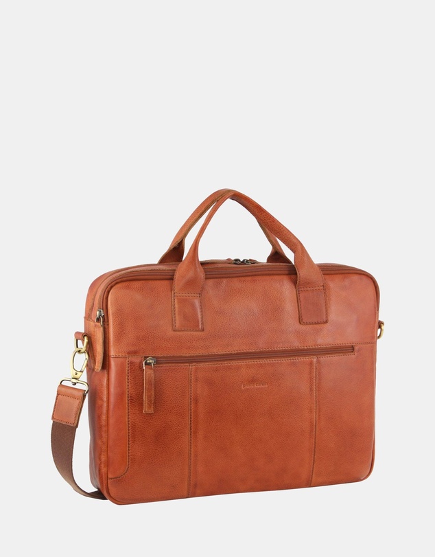 Pierre Cardin - Pierre Cardin Rustic Leather Computer Bag