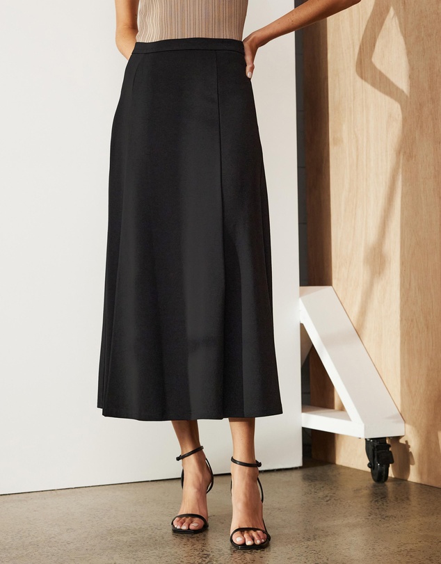 Atmos&Here - Lilee Ponte Flare Midi Skirt