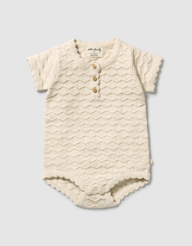 Wilson & Frenchy - Milk Cloud Organic Knitted Chevron Bodysuit - Babies
