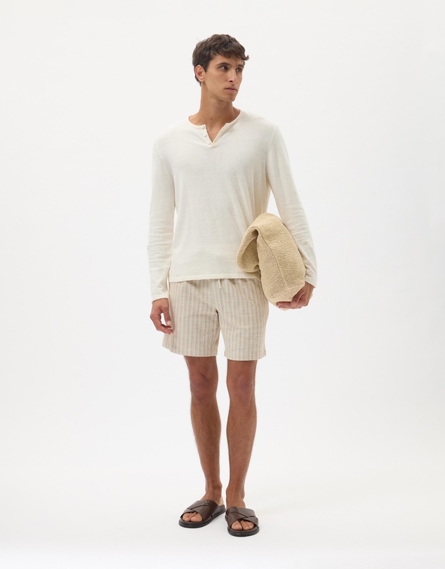 AERE - Summer Stripe Cotton Shorts