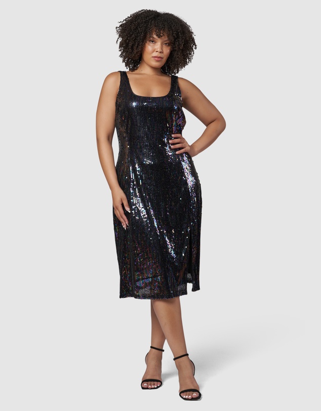 Pink Dusk by Curve Project - Desired Midi Sequin Dress