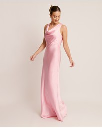 Six Stories - Cowl Front Satin Bridesmaid Dress