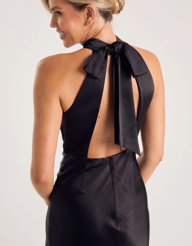 Six Stories - Halter Neck Satin Bridesmaid Dress