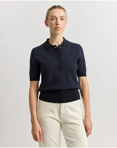 Toorallie - Pointelle Knit Polo
