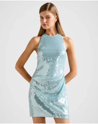Forever New - Tate Sequin Halter Neck Mini Dress