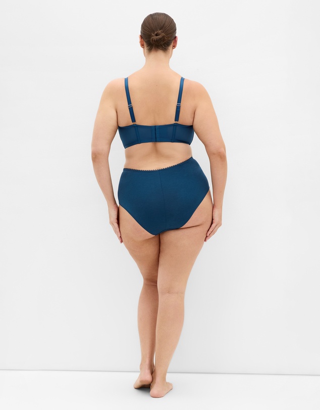City Chic - Plus size Cassia Underwire Longline Bra - poseidon