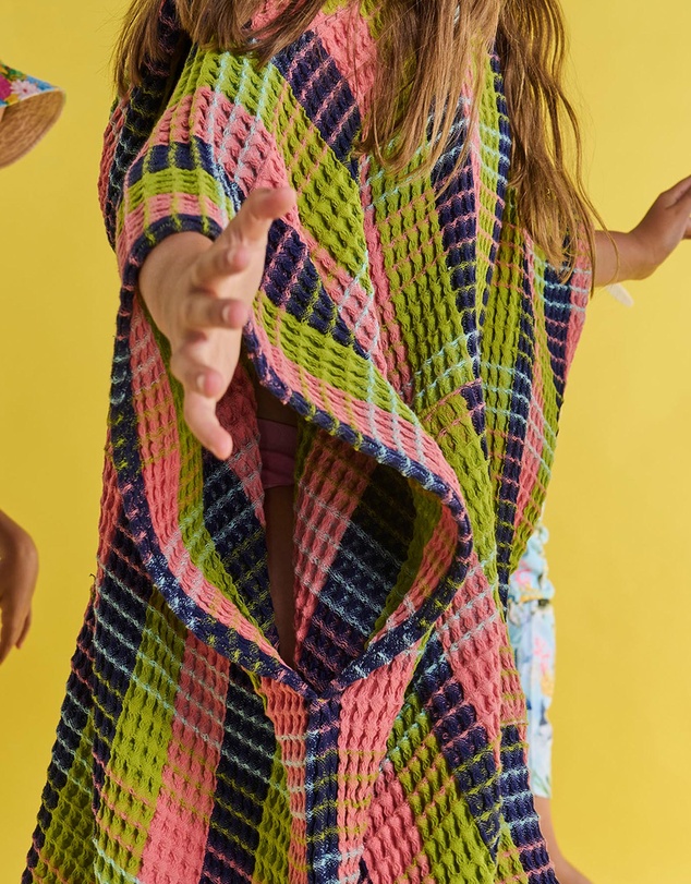 Kip&Co - Florida Tartan Kids Waffle Poncho - Kids