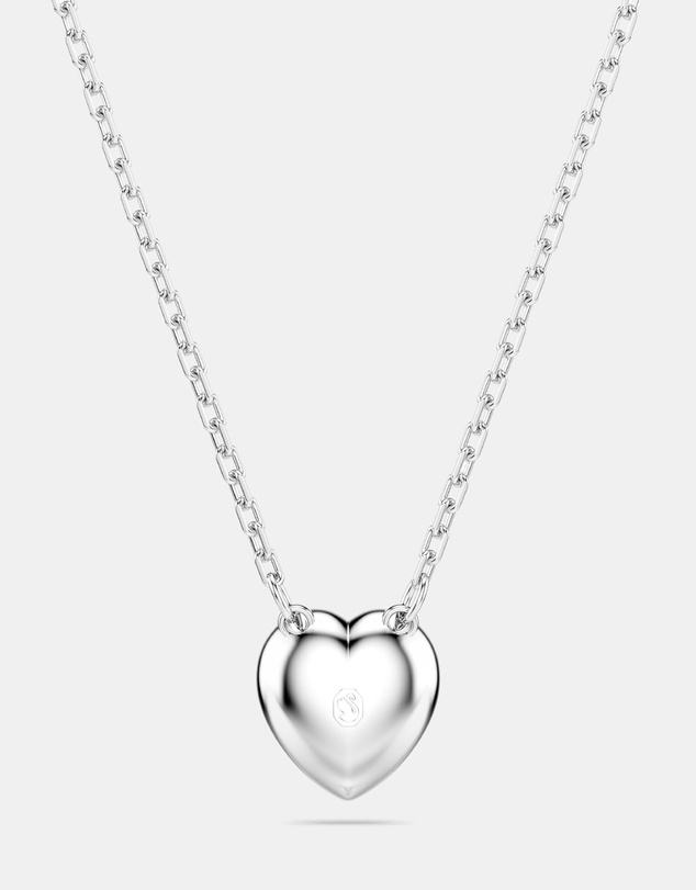 Swarovski - Ariana Grande x Swarovski pendant, Mixed cuts, Heart, White, Rhodium plated