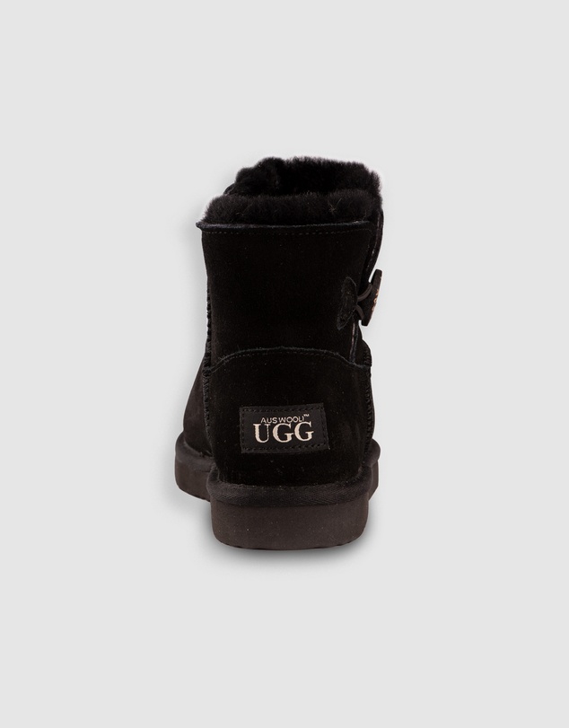 AusWooli Ugg Boots - Cabarita Short Sheepskin Wool Button Boots