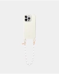 LOUVE COLLECTION - Coconut Phone Case + Pearl & Gold Wristlet