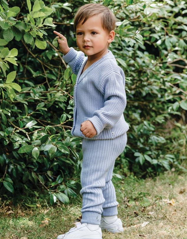 Kynd Baby - Organic Chunky Rib Knit Pant in Sky Blue