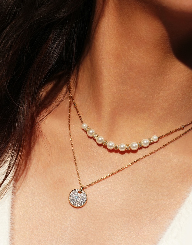 Ania Haie - Two-Tone Large Pave Disc Necklace